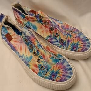 NWOT BLOWFISH 7.5 Canvas Tie Dye Slip-on Sneakers Tennis Shoes Laceless
